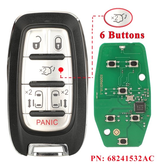 2017-2021 Chrysler Pacifica / 6-Button Smart Key / PN: 68241532AC / M3N-97395900 (AFTERMARKET)